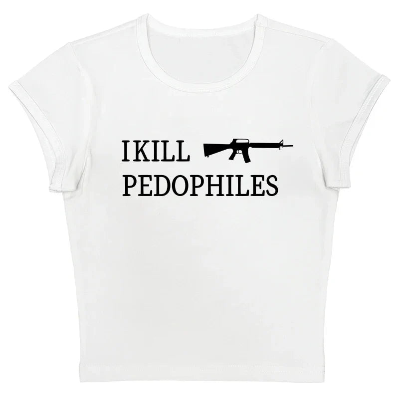 Grunge Punk Hip Hop Y2K Womens T-Shirt Short Sleeve Sexy Slim Chic Fashion Printed Crop Top Gothic Harajuku Emo Girls Streetwear