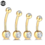 10pcs/lot Titanium CZ Crystal Belly Button Ring Navel Bar Piercing 6/8/10/12mm Belly Nombril Piercing Sexy Jewelry for Women 14G