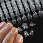 240pcs XS Fake Nails Short Square/Almond False Nail Tips Half Matte Acrylic Square Fingernails DIY For Manicure Extension Tools
