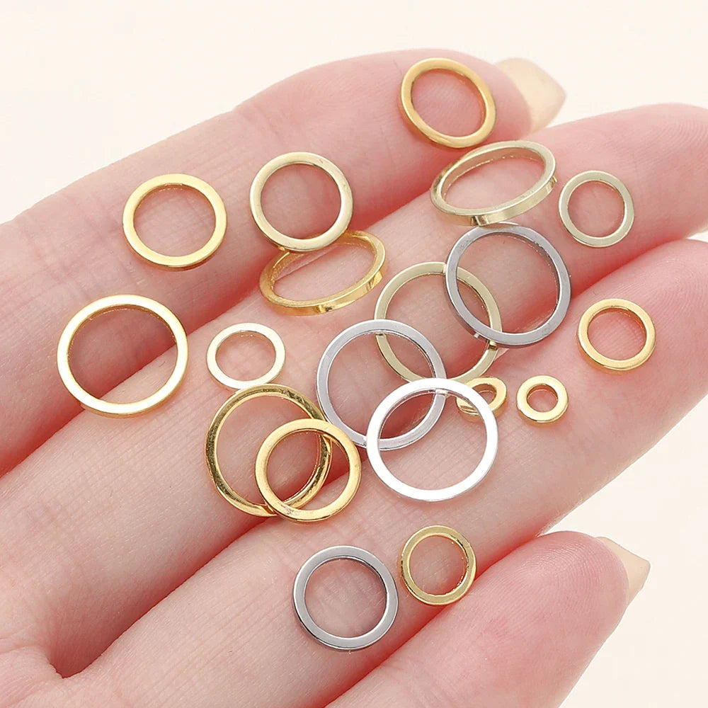10/20Pcs/Pack 14K/18K Gold Color Plated Close Jump Rings Split Rings Connector for Jewelry Necklace Making Accessories