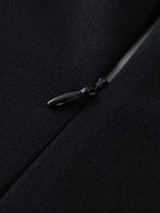 DUSHU Women Autumn Long SLeeve Dresses Office Lady Temperament Polo Neck A-LINE Long Dress Fake Two Patchwork Dress 24DS83358