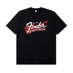 2025 Fender Jimi Hendrix Fender Electric Guitar Peripheral T-shirt Short-sleeved Rock Band Guitarist Performance Costume