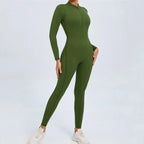 2025 Pad Zipper Long Sleeve Yoga Set Women One Piece Jumpsuit Gym Workout Shorts Fitness Bodysuit Sports Athletic Suit XP358