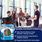 2200 mg Brain Booster with Vitamin B6, B12 supplement to support memory, mental clarity and immune system health.