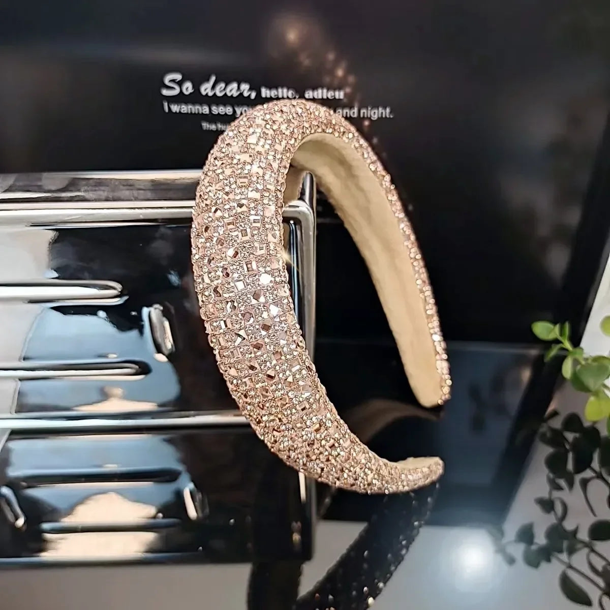 Colorful Baroque Head Hoop Luxury Women Full Crystal Rhinestones Sponge Padded Headband for Lady Girls Diamond Wide Headband