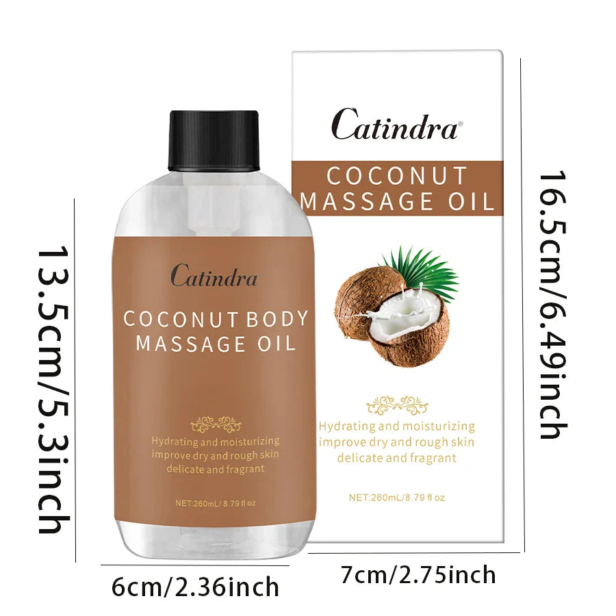 Catindra Body Smooths Skin Coconut Massage Oil Replenish Collagen Skin Tightening Moisturizing Firming Body Cleansing Essence
