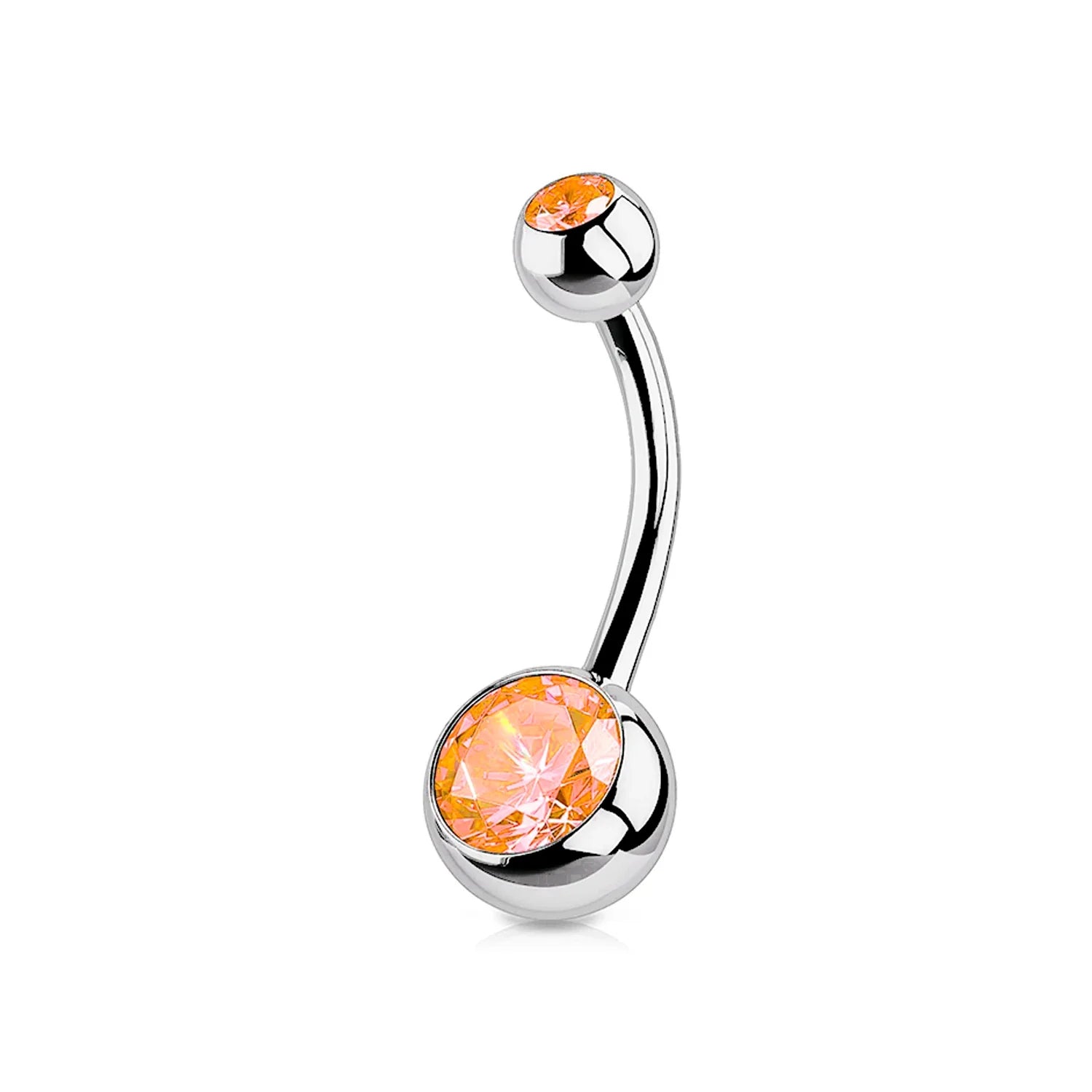 1PC G23 Titanium Crystal Gem Curved Barbell Rings Belly Button Navel Rings Piercings Nombril Ombligo Piercing Charming Jewelry