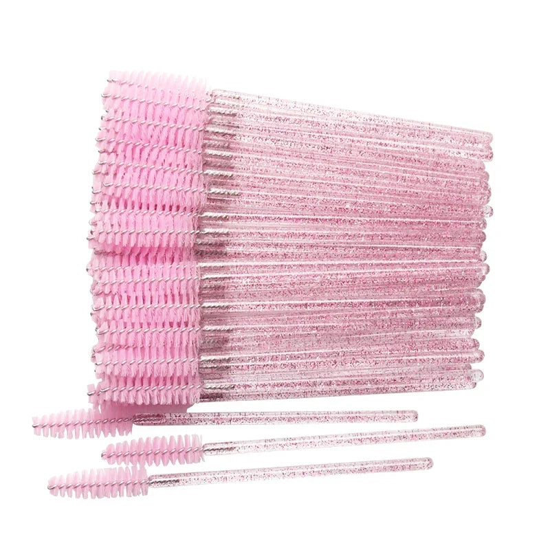 50pcs Grafted eyelashes Single color disposable eyelash brush Spiral eye Makeup Eyelash curler makeup brush cosmetic tools