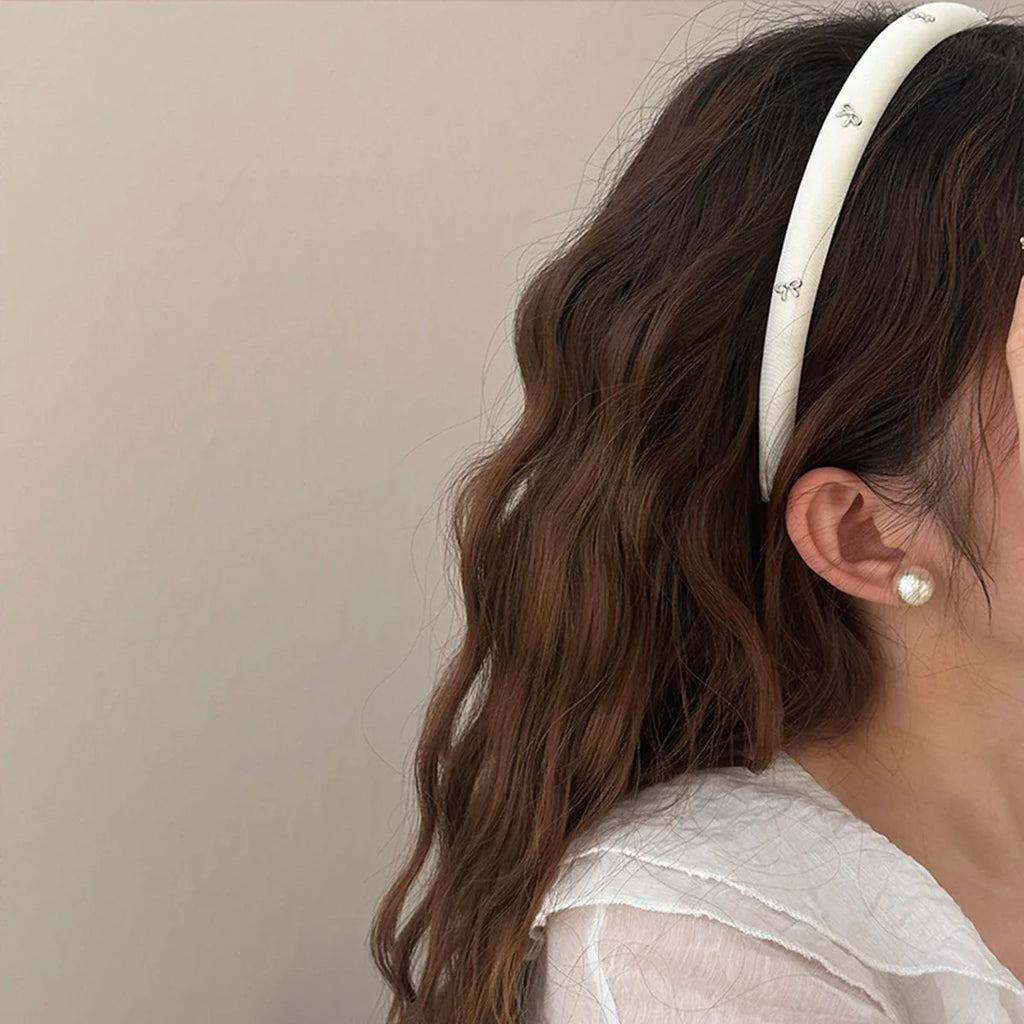 1pc/3pcs butterfly tie headband simple solid color fabric sponge head buckle headband accessory