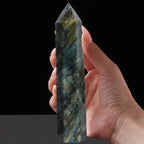 15cm Natural Amethyst Single Pointed Hexagonal Prism Crystal Wand Big Size Lapis Lazuili Tower Home Decoration Labradorite Craft