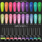 10PCS/Set Gel Nail Polish Set 125 Colors Glitter Semi Permanent Hybrid Gel Varnishes Base Top Coat Soak Off UV LED Nail Art Gel