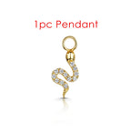 1PC Little Star Moon Snake Crystal Charms Pendant Helix Daith Earrings for Women Hanging Matching Piercing Lobe Tragus Jewelry