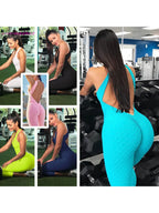 2024 Women's Sports Suit Sleeveless Backless Jumpsuits Costume Quick Dry Gym Bodysuit Tracksuit Fitness Tights Scrunch Leggings