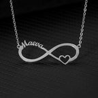 Custom Double Heart Two Names Infinity Necklaces For Women Stainless Steel Customized Necklace Pendant Personalized Jewelry Gift