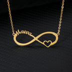 Custom Double Heart Two Names Infinity Necklaces For Women Stainless Steel Customized Necklace Pendant Personalized Jewelry Gift