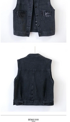 2024 Fashion Design Sequins Denim Vest Summer Autumn Women's Waistcoat Korean Leeveless Denim Jeans Jacket Female Vest Tops