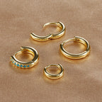 4PCS Set Stainless Steel Huggie Minimal Hoop Earrings 6/8/10mm Crystal Zirconia Helix Tragus Cartilage Earrings Piercing Jewelry