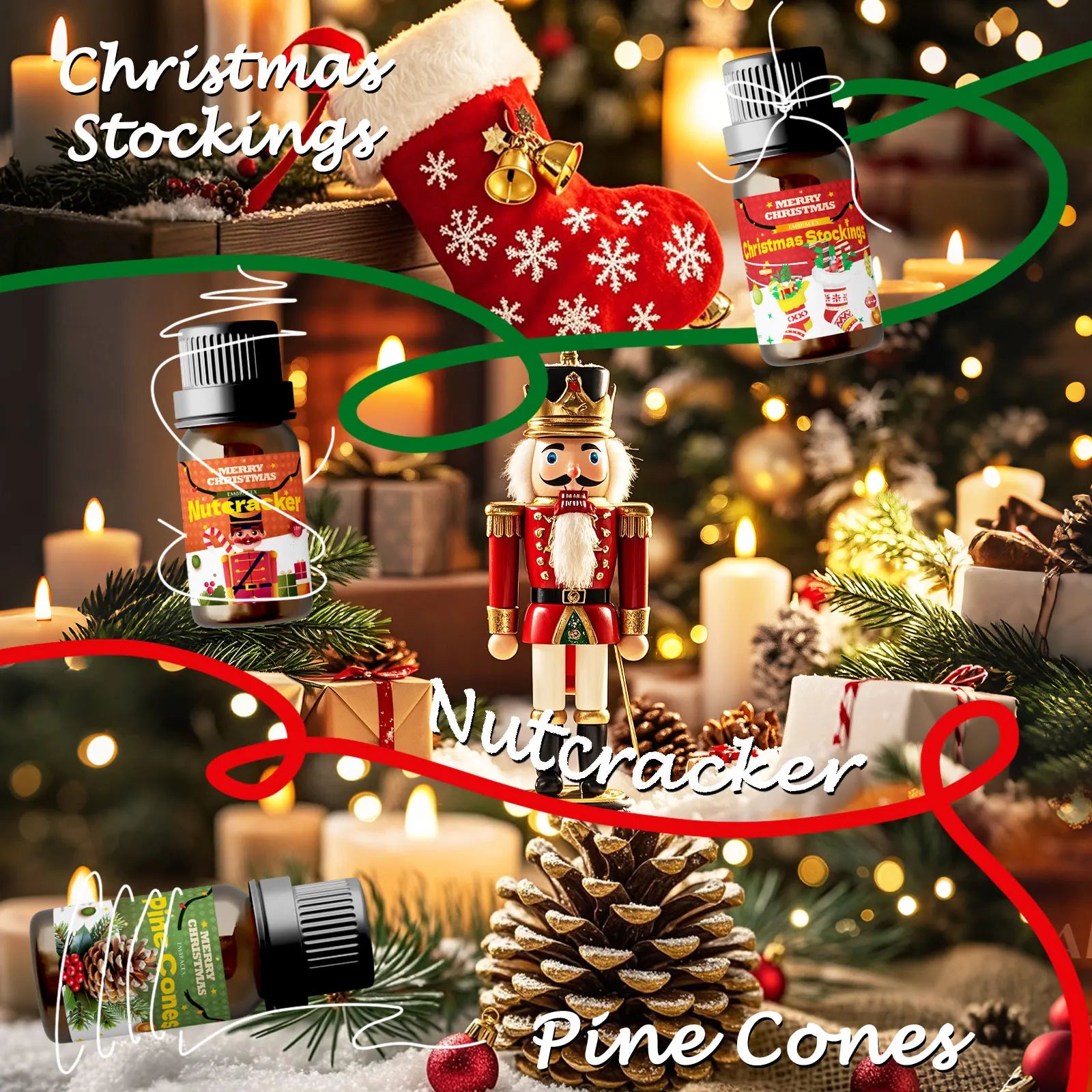 Christmas Essential oils Pine Cones Essential Oil Facial Care Skincare Hand Care Christmas Candle Diffuser Christmas Gifts 10ml