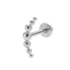 ASTM F136 Titanium Mirror Polish 7 Beads Cluster 16G Labret Cartilage Helix Conch Monroe Tragus Piercing Body Jewelry