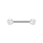 1 PCS/5 PCS Stainless Steel 14G Tongue Rings Barbell Glowe Tongue Barbell Jewelry For Women Piercing Tongue Piercing White