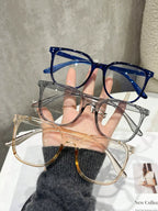 1Pc/3Pcs/4Pcs/6Pcs European and American Classic Popular Square Frame Glasses Set Men's and Women's Fashion Glasses