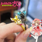 Anime Card Captor Sakura KINOMOTO SAKURA CERBERUS Cosplay Ring Girl Kawaii Cartoon Rings Jewelry Accessories Christmas Gift