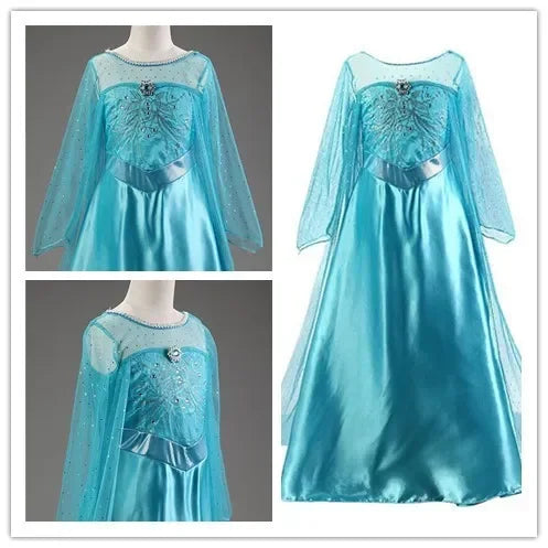 Elsa Dress for Girls 3-10Y Birthday Role Elsa Princess Dress For Kids Halloween 2024 Carnival Easter Party Cosplay Girls Costume
