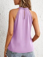 Elegant Sleeveless Women's Shirt 2024 Summer Fashion Hollow Lace Style Tank Top For Women Tops Bloues Camisas De Mulher AXR297