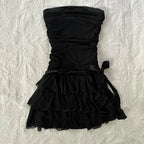 Grunge Punk Gothic Fairycore Emo Girls Dress Sexy Slim Lace Chic Fashion Aesthetic Women's Dresses Harajuku Retro Y2K Streetwear