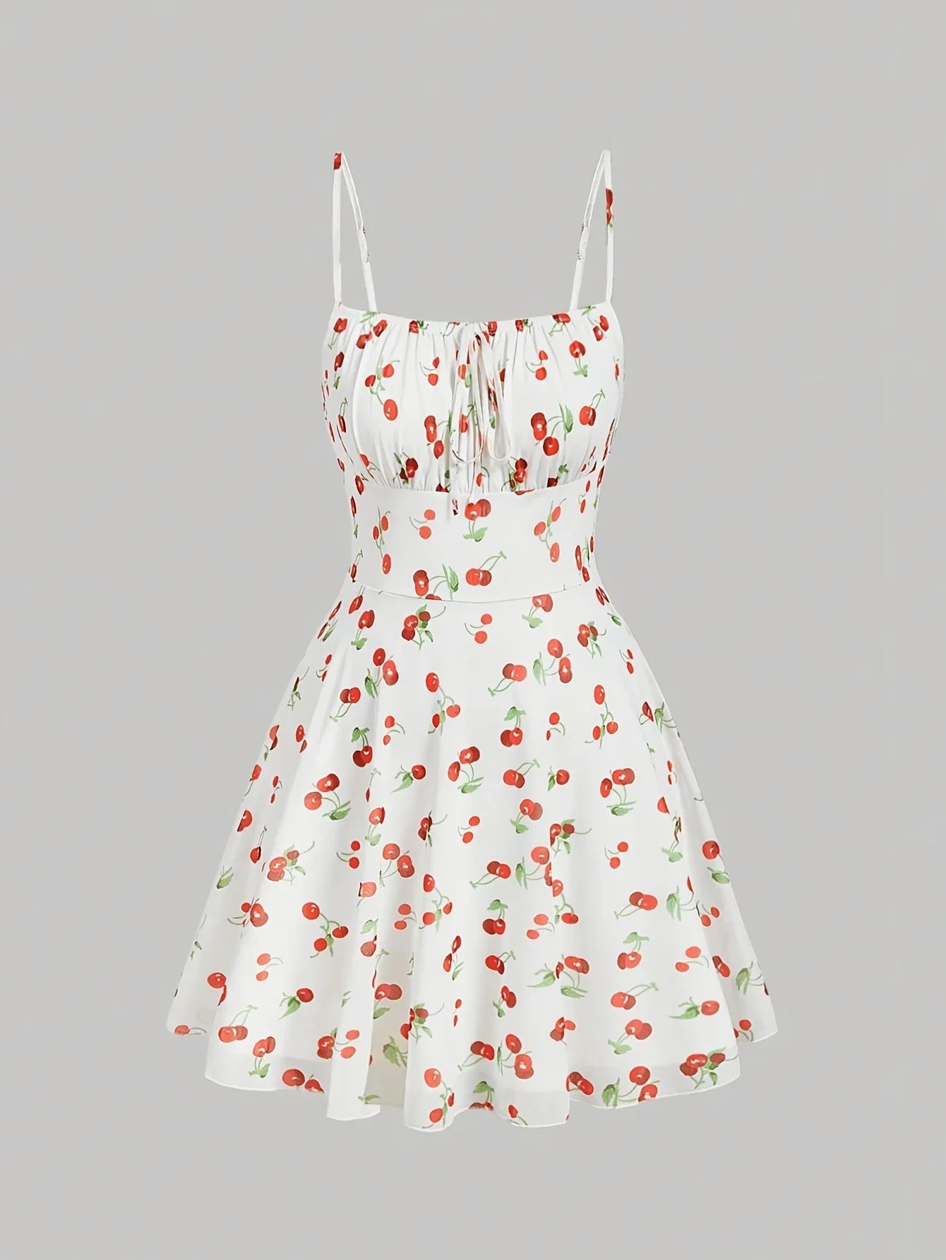 Cherry Printed Vintage Summer Dresses Y2kWomen Swing Robe Party Dress 2025 New Casual Vestidos Sexy Strapless A-Line Sundresses
