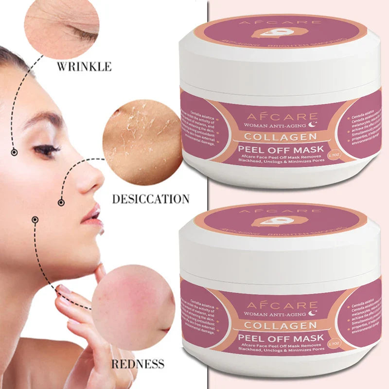 Anti Wrinkle Collagen Wrapping Peel Off Facial Mask Korean Collagen Wrapping Mask Tighten Face Lifting Moisturizing Care Mask