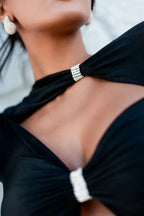 Articat Sexy Hollow Out Long Sleeved Elastic Tight Dress Women Pleats Double Layered Female Vestidos Elegant Party Evening Dress