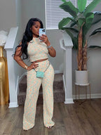 2 Piece Sets Womens Outfits Elegant Stretchy Knitted Summer Suit Sexy Sleeveless Top and Pant Suit Wholesale Dropshipping