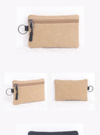 Canvas Mini Coin Wallet Bag Solid Color Zipper Key Bag Money Pocket Purse Women Men Small Card Holder Change Coin Purses