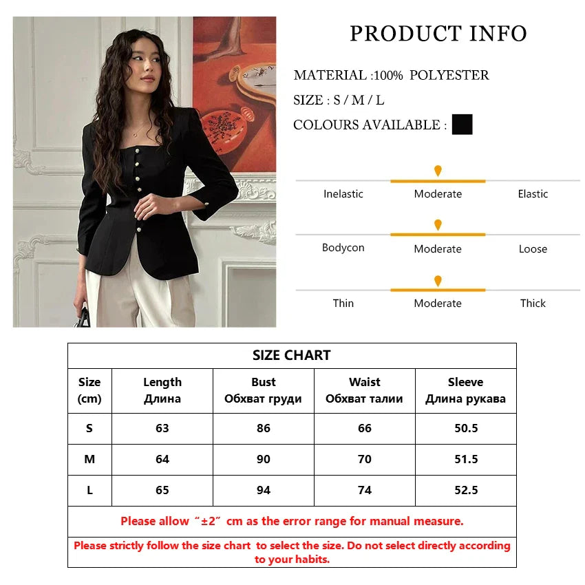 Clacive Bodycon Black Office Women's Shirt Fashion Square Collar Long Sleeve Shirts Elegant Classic Solid Tops Female Clothing