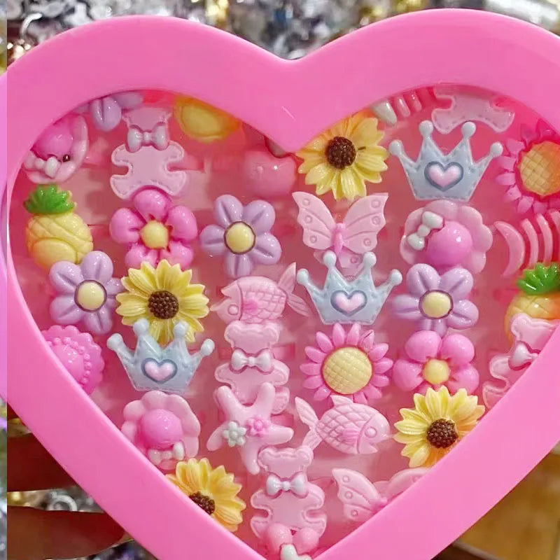 10pcs/lot Children's Cartoon Rings Candy Flower Animal Bow Shape Ring Set Mix Finger Jewellery Rings Kid Girls Toys Anillo
