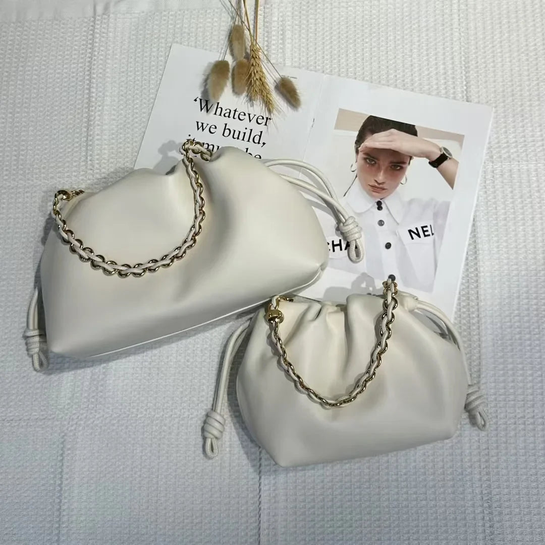 Brand Design Fashion High-grade Texture Leather Cloud Bag Luxury Ladies High Quality Cowhide  Shoulder Crossbody Bags For Women