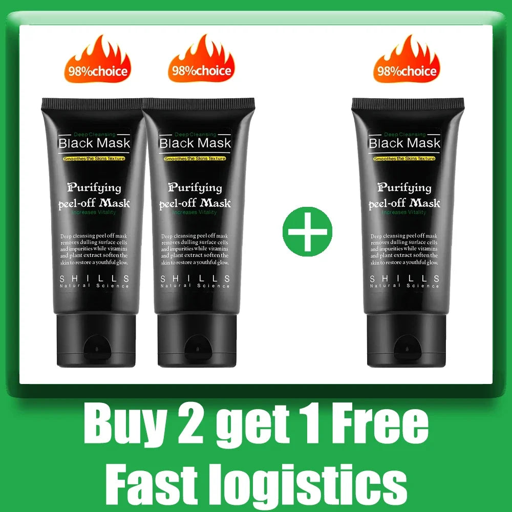 Bamboo Charcoal New Suction Face Deep Cleansing Black Mud Mask Blackhead Remover Peel-Off Mask Easy To Pull