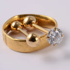 2PCS Anti-Allergy Surgical Steel  Prong Zircon Tongue Barbell Piercings Ball Tongue Barbell Rings Fashion Piercing Jewelry