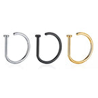 1/3/5Pcs 316L Stainless Steel Fake Piercing Nose Rings for Women Men, D-Shape Septum Nose Ring Clip On Nose Piercing Jewelry