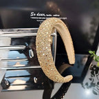 Colorful Baroque Head Hoop Luxury Women Full Crystal Rhinestones Sponge Padded Headband for Lady Girls Diamond Wide Headband