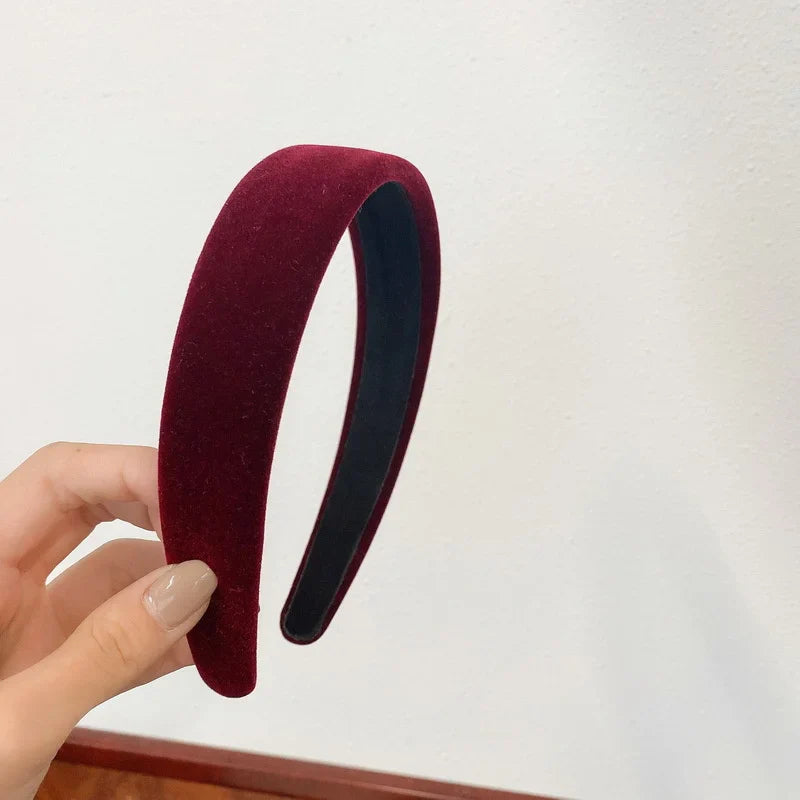 Autumn Winter Soft Velvet Cloth Sponge Padded Hairbands for Women Girls Casual Shopping Face Washing Dress Up Hair Accessories