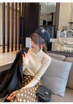 Elegant Solid Basic Knitted Tops Women Turtlneck Sweater Long Sleeve Casual Slim Pullover Korean Fashion Simple Chic Clothes