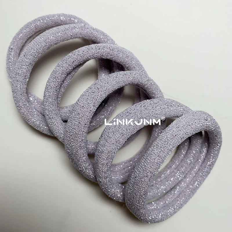 6PCS Women Glitter Hair Scrunchies Girls Elastic Hair Rubber Bands Hair Holder/Gum Hair Accessories Ponytail Hair Holders