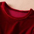 2025 Red Christmas Dress for Baby Girls Winter Long Sleeve Mesh Dresses for 3-8Yrs Kid Star Sequin Birthday Party Princess Dress