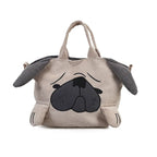 Cute Animal Handbags For Women Casual Travel Large Capacity Totes Shoulder Bags Pug Dog Corduroy Messenger Bag Feminine Bolsas