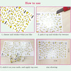 2pcs Black White Red Love Heart Nail Stickers Metallic Golden French Line 3D Adhesive Slider DIY Valentine Design Manicure Decor