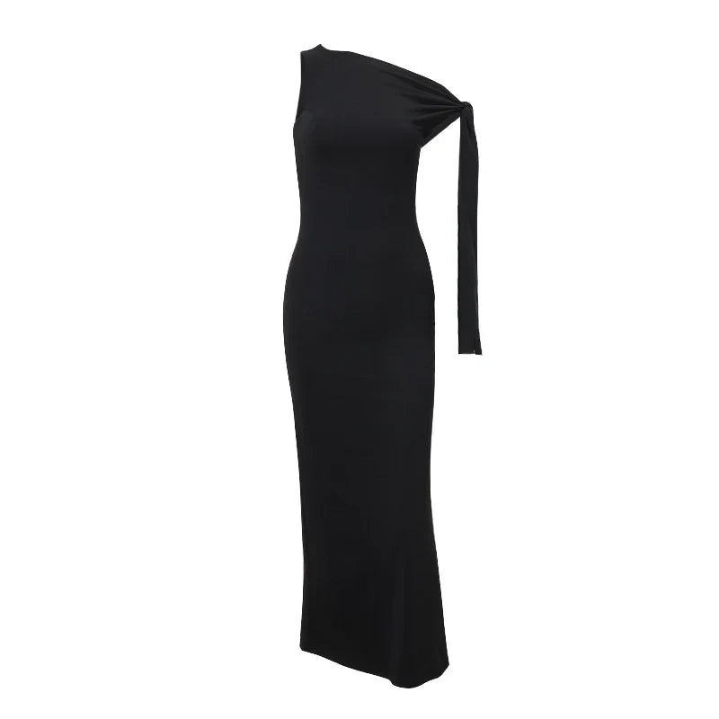 Candyhot Sexy Solid O-Neck Sleeveless Casual Fashion Dress Y2K Summer Slim Fit Piece Maxi Dress Evening Dresses Women's Clothing