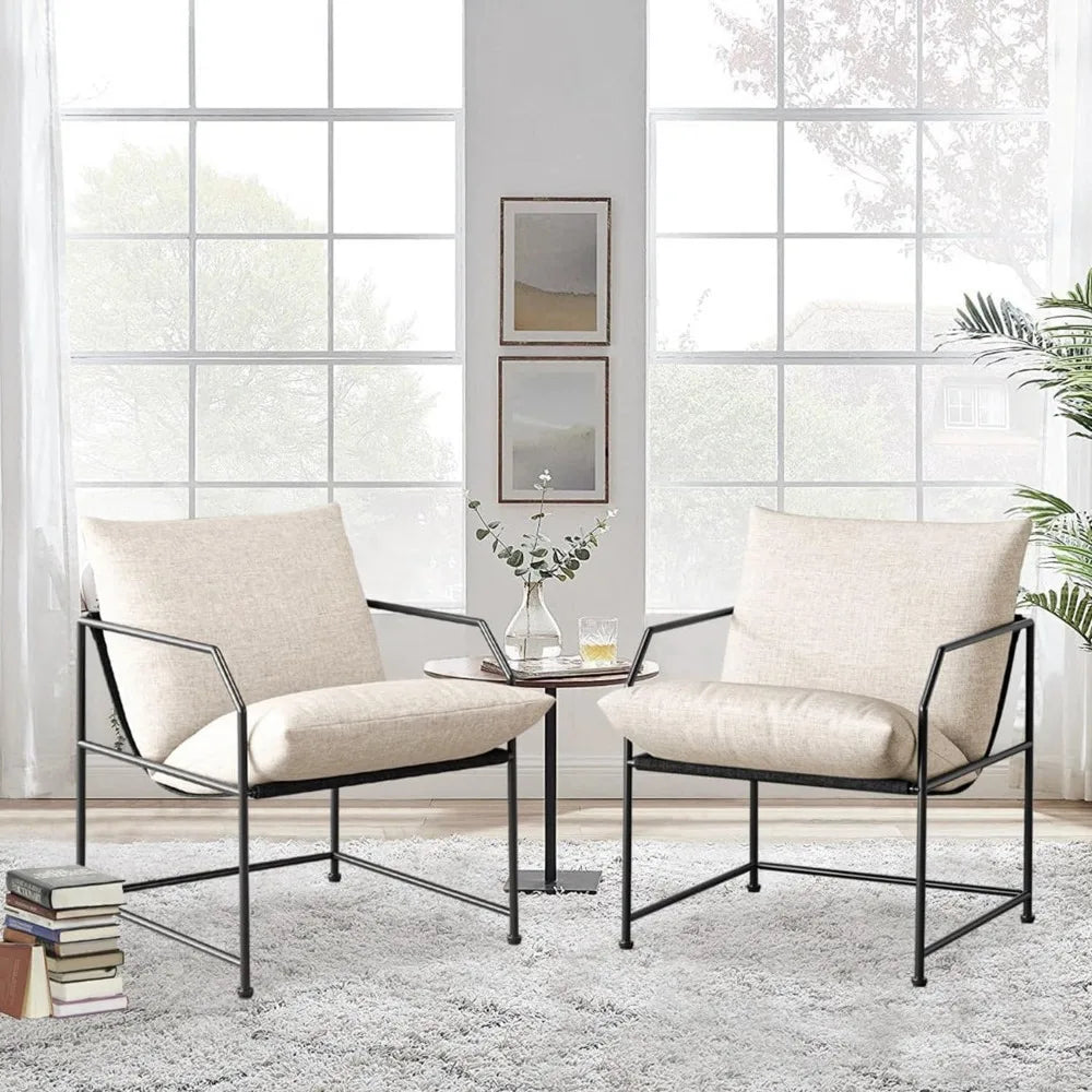 Accent Chair Living Room Chairs Accent Chairs Set of 2 Comfy Reading Chair for Bedroom Upholstered Lounge Chair Mid Century