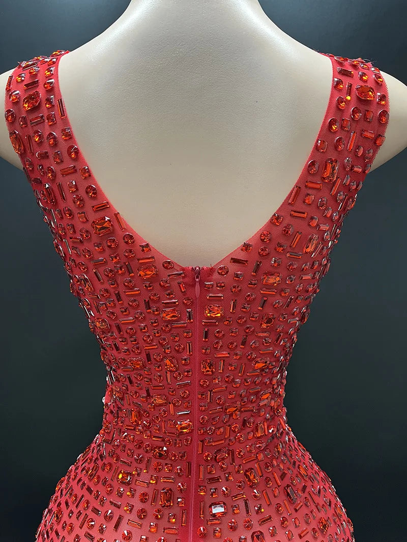 Diamonds Wedding Dress for Women Goddess Senior Photoshoot Props Homecoming Celebrate Birthday party dress New Year's Dress